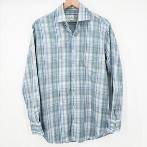 Peter Millar Crown Men’s M Medium Blue Plaid Long Sleeve Button Down Shirt